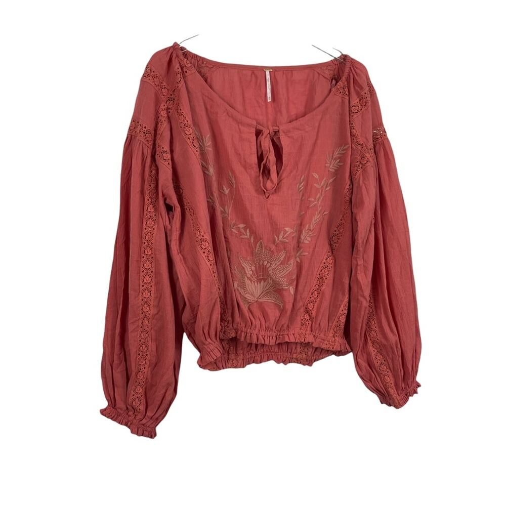 Free People Maria Maria Crochet Embroidered Blouse Top Size XS - Picture 7 of 9